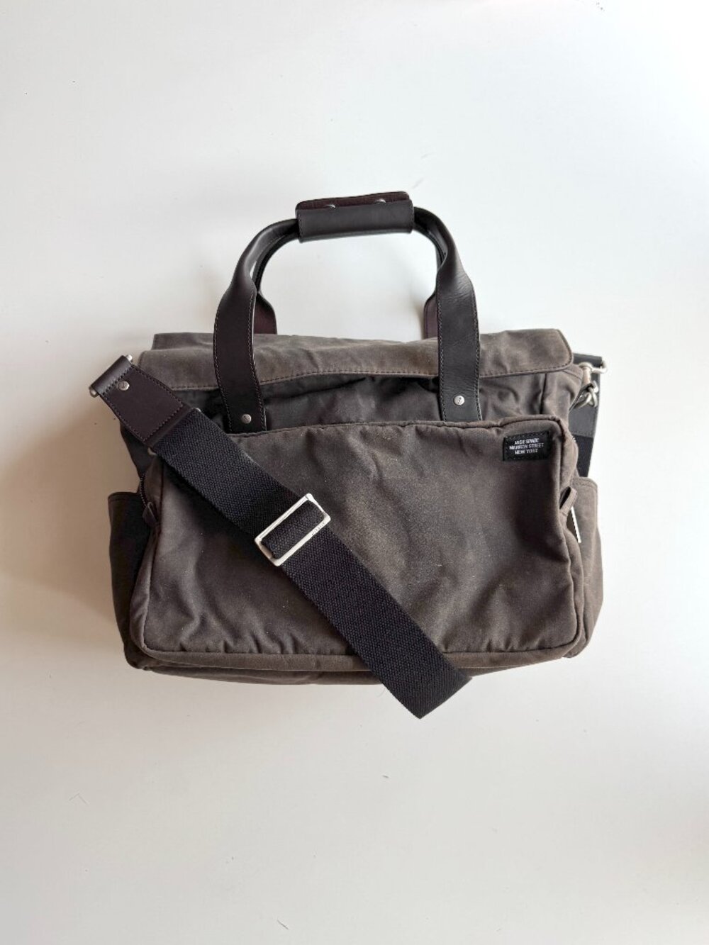NWD JACK SPADE Halley Stevensons Waxwear Cotton Leather Survey Messenger Bag